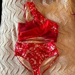 Nani Swimwear over the shoulder Red Bikini Set